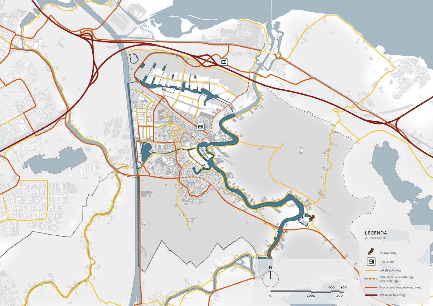 Road network map of Weesp showing Weespersluis